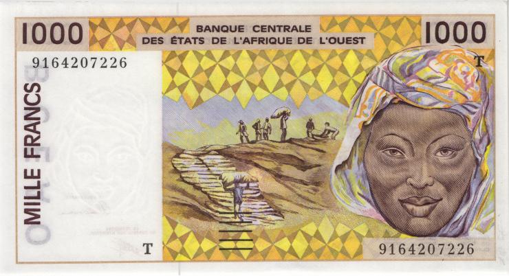 West-Afr.Staaten/West African States P.811Ta 1000 Francs 1991 (1) 