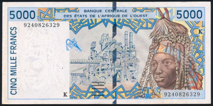 West-Afr.Staaten/West African States P.713Ka 5000 Francs 1992 (2) 
