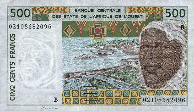 West-Afr.Staaten/West African States P.210Bn 500 Francs 2002 (1) 