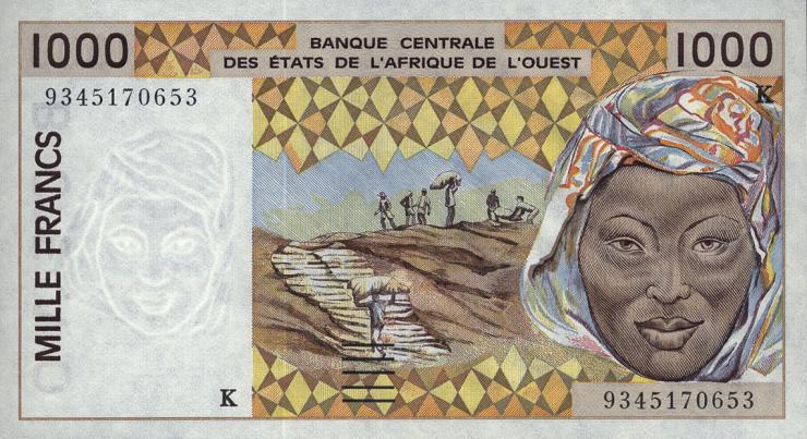 West-Afr.Staaten/West African States P.711Kc 1000 Francs 1993  (1) 
