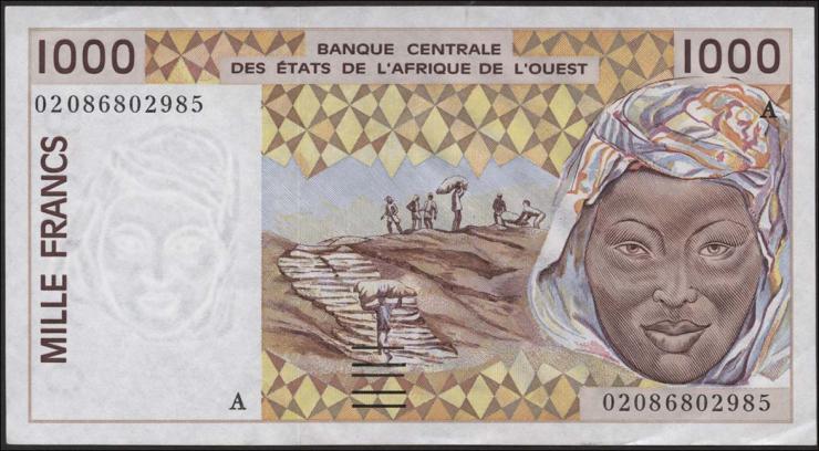 West-Afr.Staaten/West African States P.111Ak 1000 Francs 2002 
