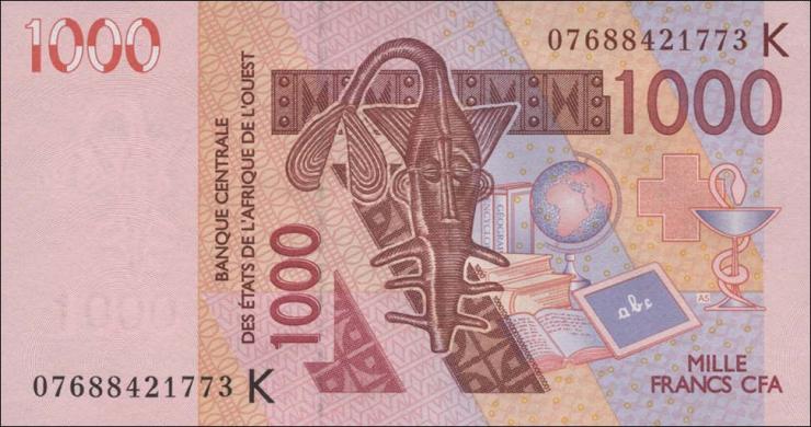 West-Afr.Staaten/West African States P.715Ke 1000 Francs 2007 