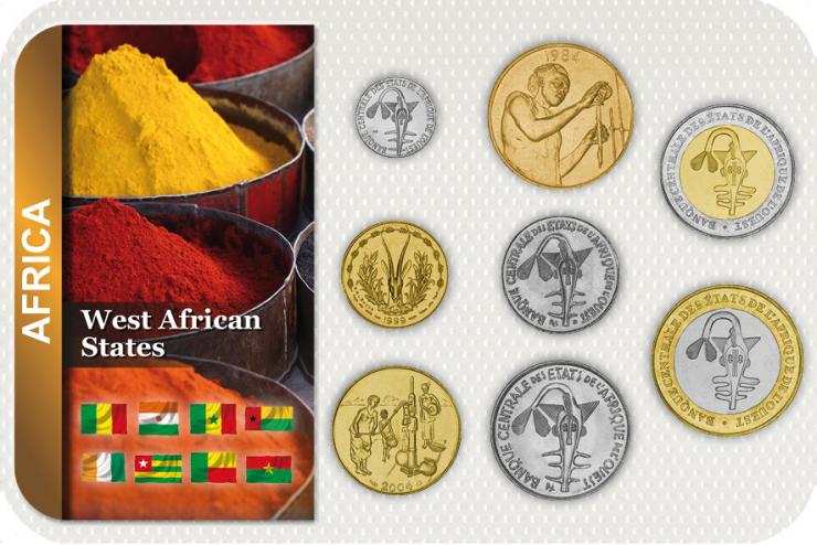 Kursmünzensatz Westafrikanische Staaten / Coin Set West African States 