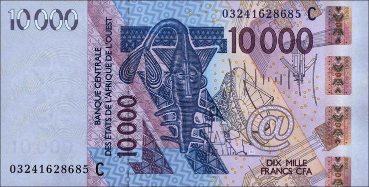 West-Afr.Staaten/West African States P.318Ca 10000 Francs 2003 (1) 