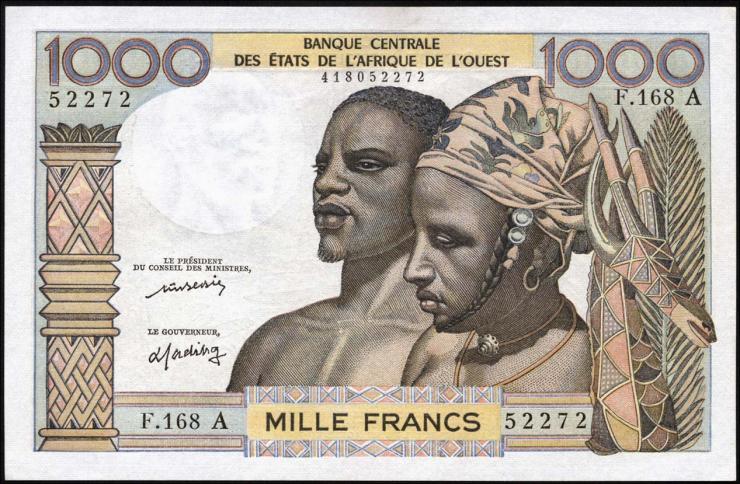 West-Afr.Staaten/West African States P.103Al 1000 Francs (1959-65) (1) 