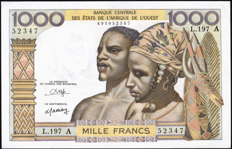 West-Afr.Staaten/West African States P.103An 1000 Francs (1959-65) (1) 