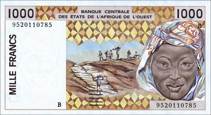 West-Afr.Staaten/West African States P.211Bf 1000 Francs 1995 (1) 