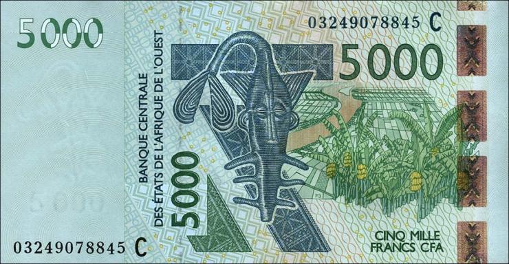 West-Afr.Staaten/West African States P.317Ca 5000 Francs 2003 (1) 