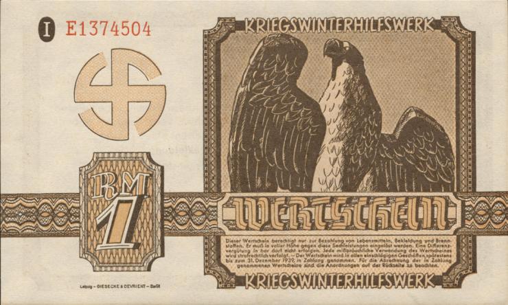 WHW-02 Winterhilfswerk 1 Reichsmark 1939/40 (1) 