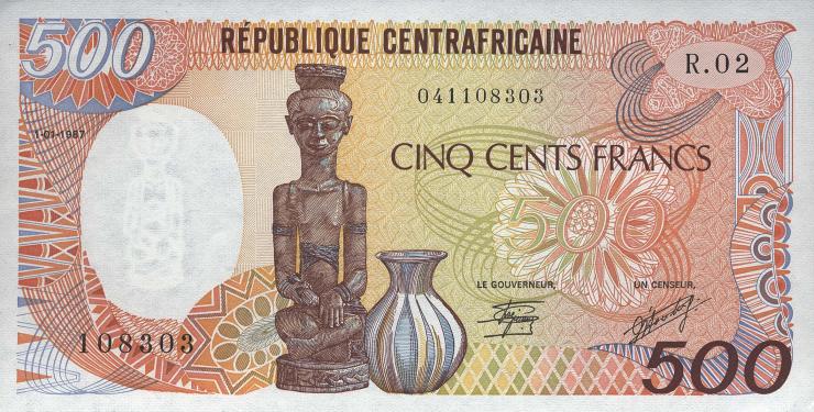 Zentralafrikanische Republik / Central African Republic P.014c 500 Fr. 1987 (1) 
