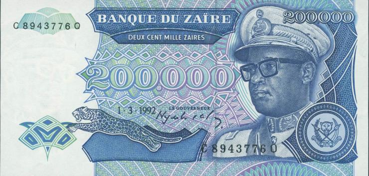 Zaire P.42a 200.000 Zaires 1992 (1) 