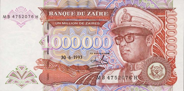 Zaire P.45b 1.000.000 Zaires 30.6.1993 (1) 