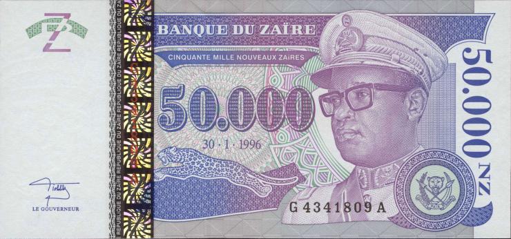 Zaire P.74a 50000 Nouveau Zaires 1996 (1) 
