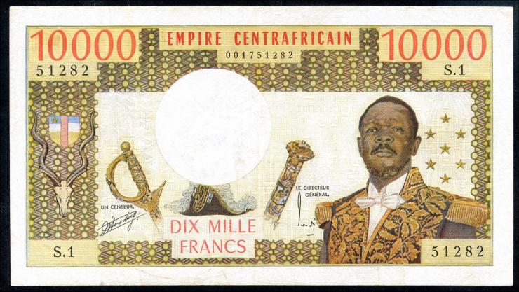 Zentralafrikanische Republik / Central African Republic P.008 10000 Francs  (1978) Königreich (3/2) 