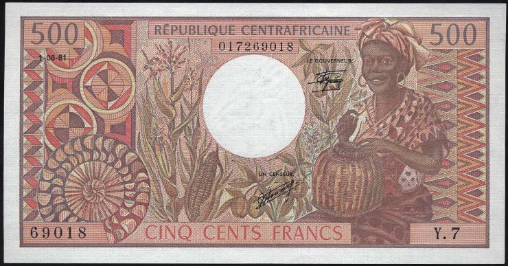 Zentralafrikanische Republik / Central African Republic P.009 500 Fr. 1.6.1981 (1) 