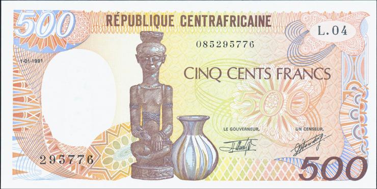 Zentralafrikanische Republik / Central African Republic P.014d 500 Fr. 1991 (1) 