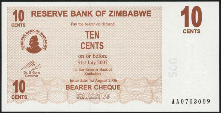 Zimbabwe P.035 10 Cents 2006 (1) 