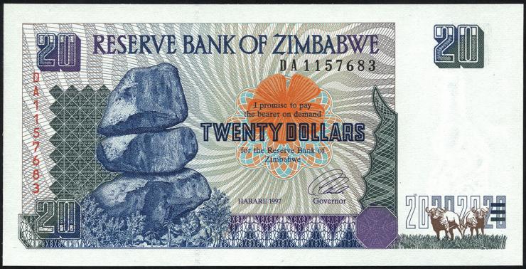 Zimbabwe P.007 20 Dollars 1997 (1) 