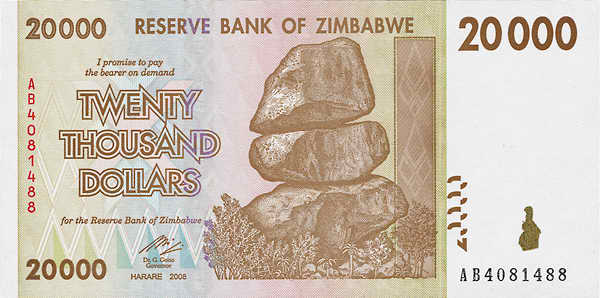 Zimbabwe P.073 20000 Dollars 2008 (1) 