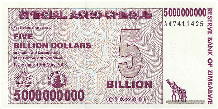 Zimbabwe P.061 5 Billion Dollars 2008 (1) 