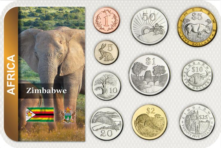 Kursmünzensatz Zimbabwe / Coin Set Zimbabwe 