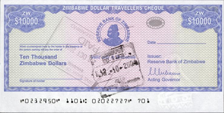 Zimbabwe P.017 10000 Dollars 2003 (1) 