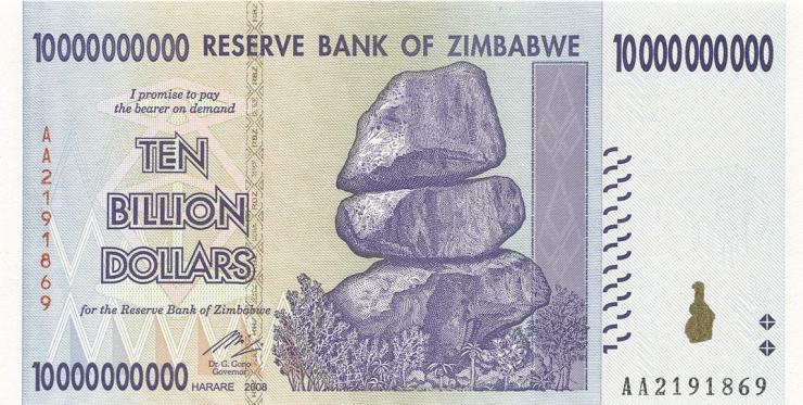 Zimbabwe P.085 10 Billion Dollars 2008 (1) 