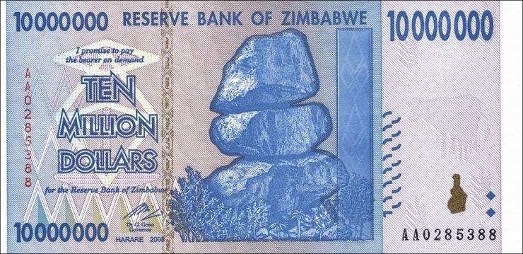 Zimbabwe P.078 10.000.000 Dollars 2008 (1) 