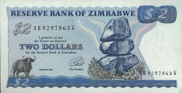 Zimbabwe P.001d 2 Dollars 1994 (1) 