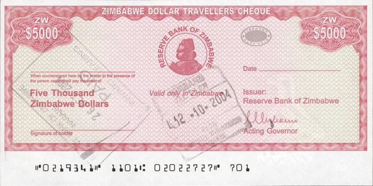 Zimbabwe P.016 5000 Dollars 2003 (1) 