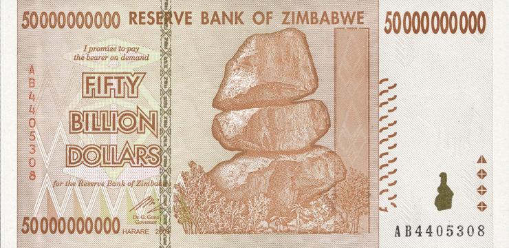 Zimbabwe P.087 50 Billion Dollars 2008 (1) 