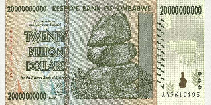Zimbabwe P.086 20 Billion Dollars 2008 (1) 