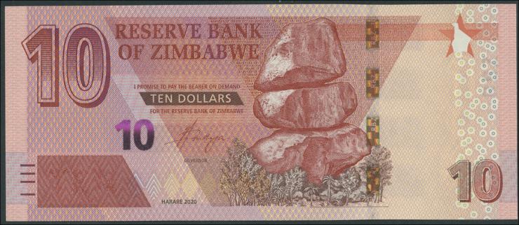 Zimbabwe P.103 10 Dollars 2020 (1) 