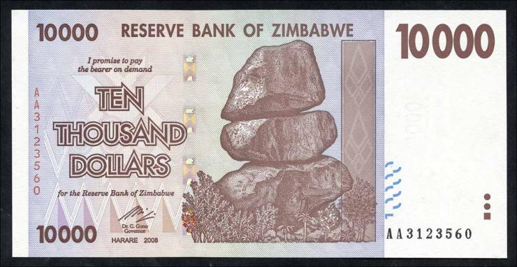 Zimbabwe P.072 10.000 Dollars 2008 (1) 