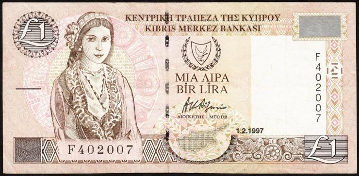Zypern / Cyprus P.57 1 Pound 1.2.1997 (3) 