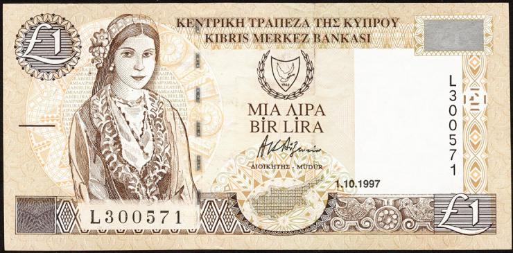 Zypern / Cyprus P.60 1 Pound 1997 - 1998 (3) 