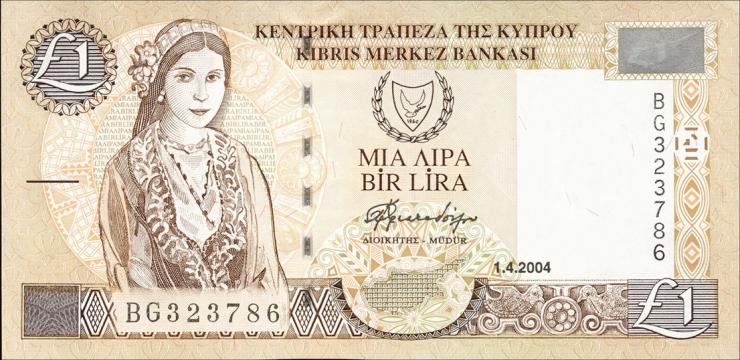 Zypern / Cyprus P.60d 1 Pound 2004 (1) 