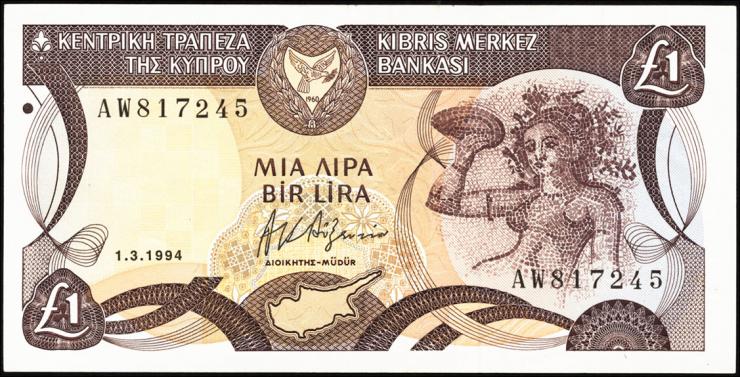 Zypern / Cyprus P.53c 1 Pound 1994 (1) 