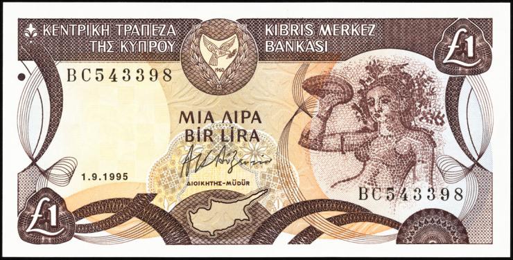 Zypern / Cyprus P.53d 1 Pound 1995 (1) 