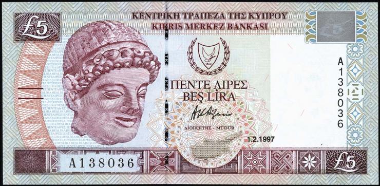 Zypern / Cyprus P.58 5 Pounds 1997 (1) 