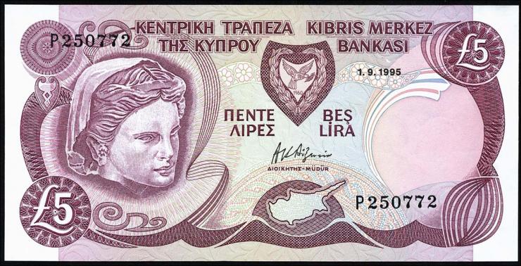 Zypern / Cyprus P.54b 5 Pounds 1995 (1) 