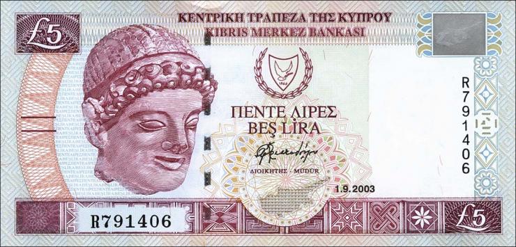 Zypern / Cyprus P.61b 5 Pounds 2003 (1) 