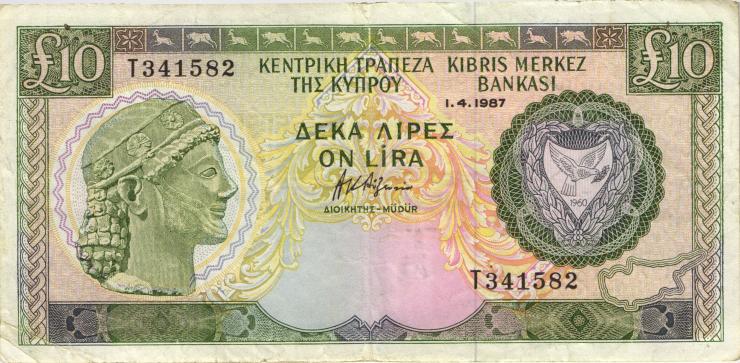 Zypern / Cyprus P.51 10 Pounds 1987 (3) 
