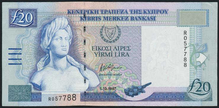 Zypern / Cyprus P.63a 20 Pounds 1997 (1-) 