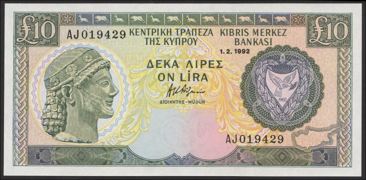 Zypern / Cyprus P.55b 10 Pounds 1992 (1) 