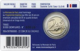 Frankreich 2 Euro 2022 Gemeinschaftsausgabe "35 Jahre Erasmus-Programm" Coincard 