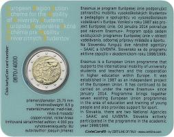 Slowakei 2 Euro 2022 Gemeinschaftsausgabe "35 Jahre Erasmus-Programm" Coincard 