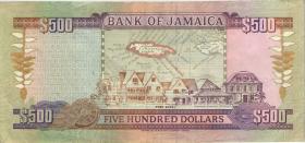 Jamaika / Jamaica P.77b 500 Dollars 1996 (3) 