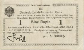 R.932c: Deutsch-Ostafrika 1 Rupie 1915 mit Überstempelung (2) 