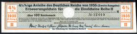 Anleihe des Deutschen Reiches 100 Mark 1935 (1-) 